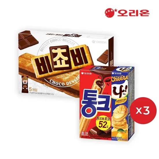 비쵸비 3개 + 나샌드 유자크림 3개 + 통크 3개 (12,950원)