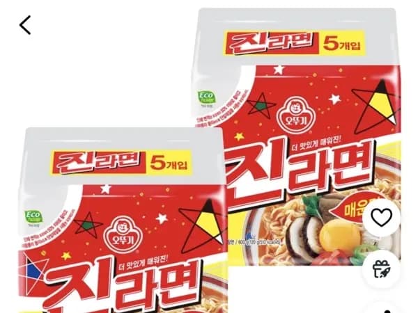 오뚜기 진라면 매운맛 120g, 10개 (6,410원/무료)