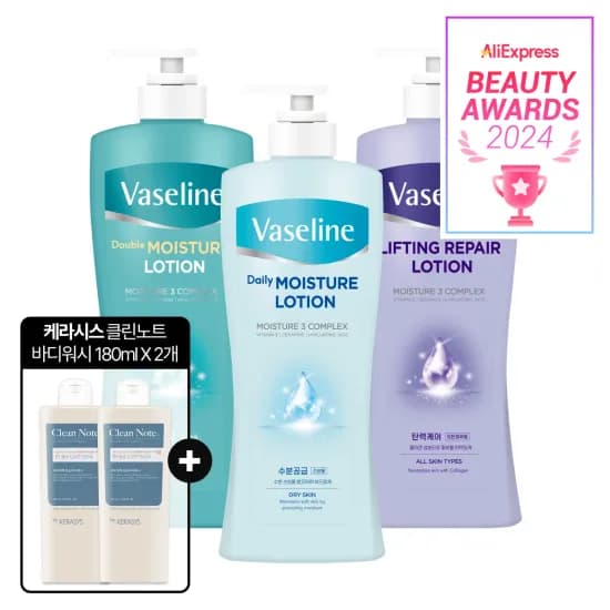 바세린 모이스처 바디로션 450ml 2개 + 바디워시 2개 4,063원