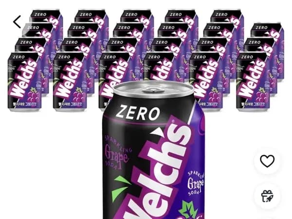 웰치스제로 그레이프 355ml 24캔(12,360원/와우무료)