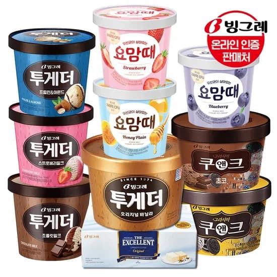빙그레 투게더/엑설런트/요맘때 5통 (22,560원~/무료)