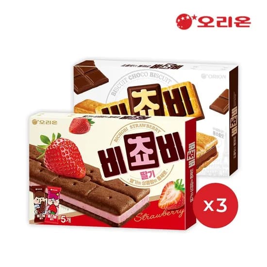오리온 비쵸비 딸기 3개 외 다양 오리온 비쵸비 초코 3개