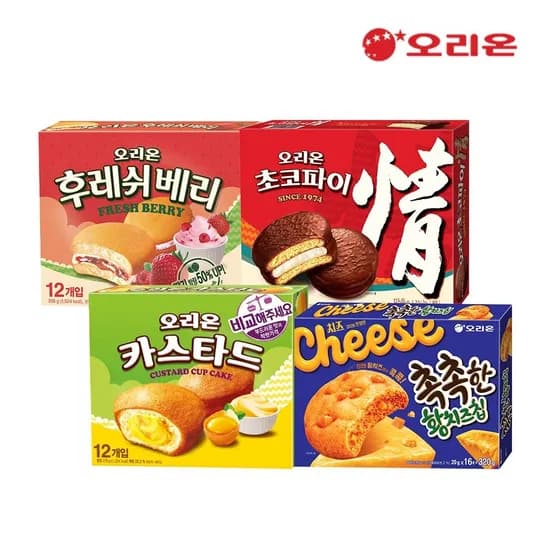 황치즈칩 초코파이 후레쉬베리 카스타드 각 1박스