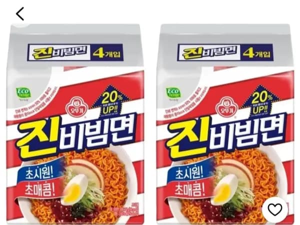 오뚜기 진비빔면 156g 8봉 (와우회원 4,650원/무료)