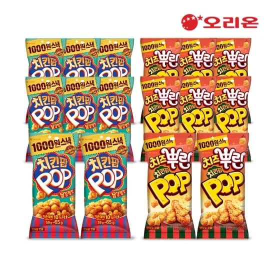 치즈뿌린 치킨팝 65g 8개 + 닭강정맛 65g 8개(페이11,080원)