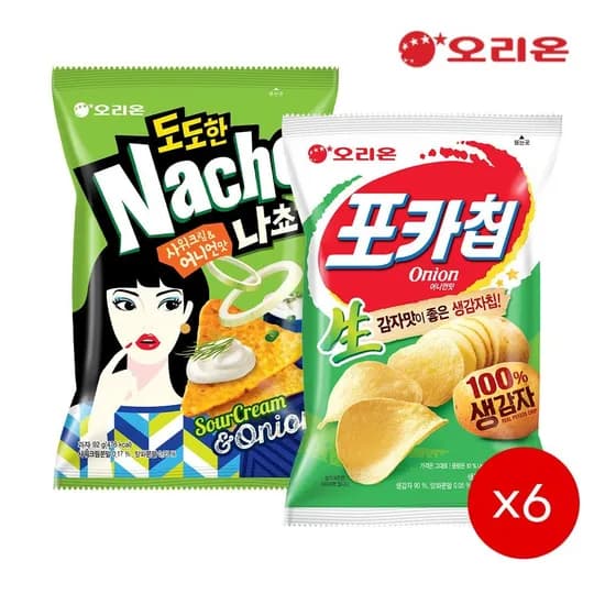 도도한나쵸 어니언 6개 + 포카칩 어니언 6개 (12,290원 / 무배)