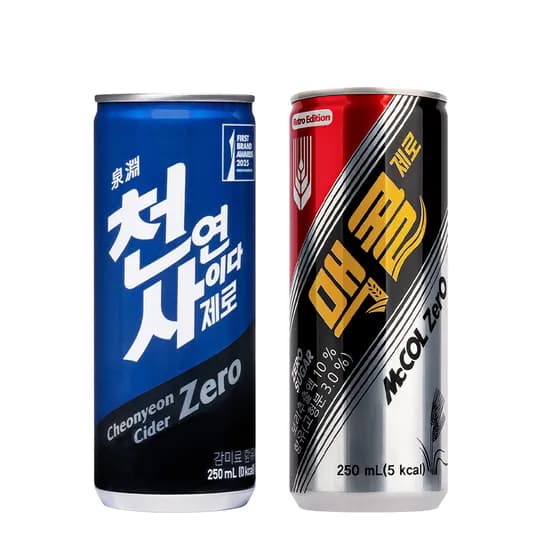 멤버십 맥콜제로+천연사이다제로 250ml 각 30캔