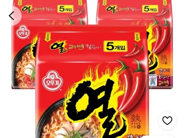 오뚜기 열라면 120g, 15개 (8,980원/무료)