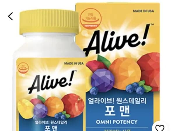 얼라이브 원스데일리 포 맨 멀티비타민 80정 1개 23,320원