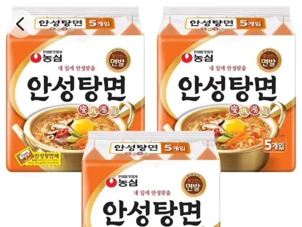 농심 안성탕면 125g, 15개 (9,370원/무료)