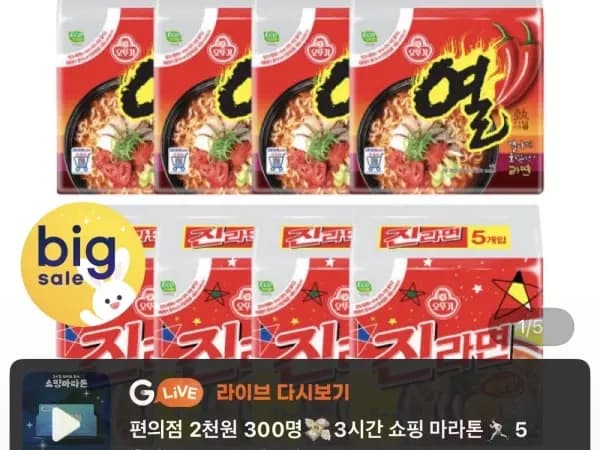 진라면 매운맛 20개 외 1종