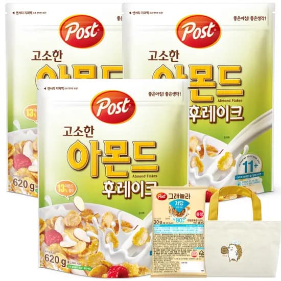 포스트 아몬드후레이크 620gx3+사은품 (12,970원/무료)