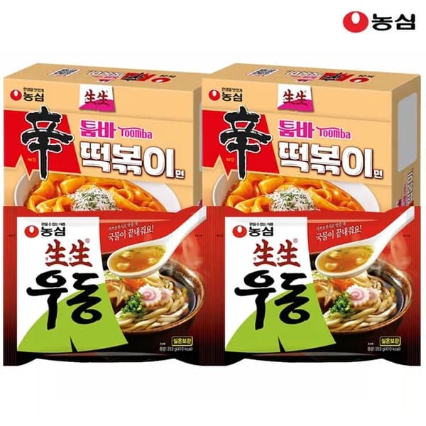 농심 신라면 툼바 떡볶이면 or 생생우동 16봉