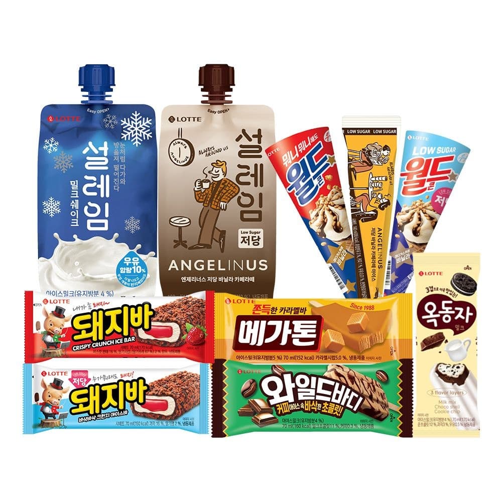 롯데 아이스크림 콘, 파우치 12개+바 20개 (21,770원/무료)