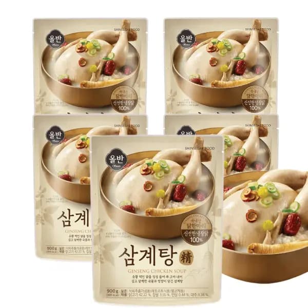 올반 삼계탕 정 900g 5팩 (23,900원 / 무배)