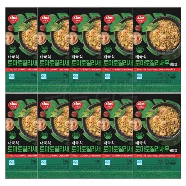 시아스 태국식 토마토 칠리새우 볶음밥 250g x 10개