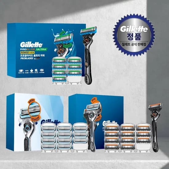 질레트 스킨텍 면도기 핸들 면도날 12개입