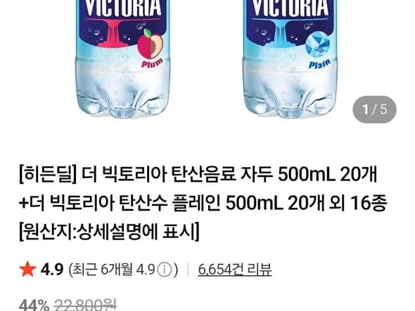 더빅토리아 탄산음료 500ml 40개