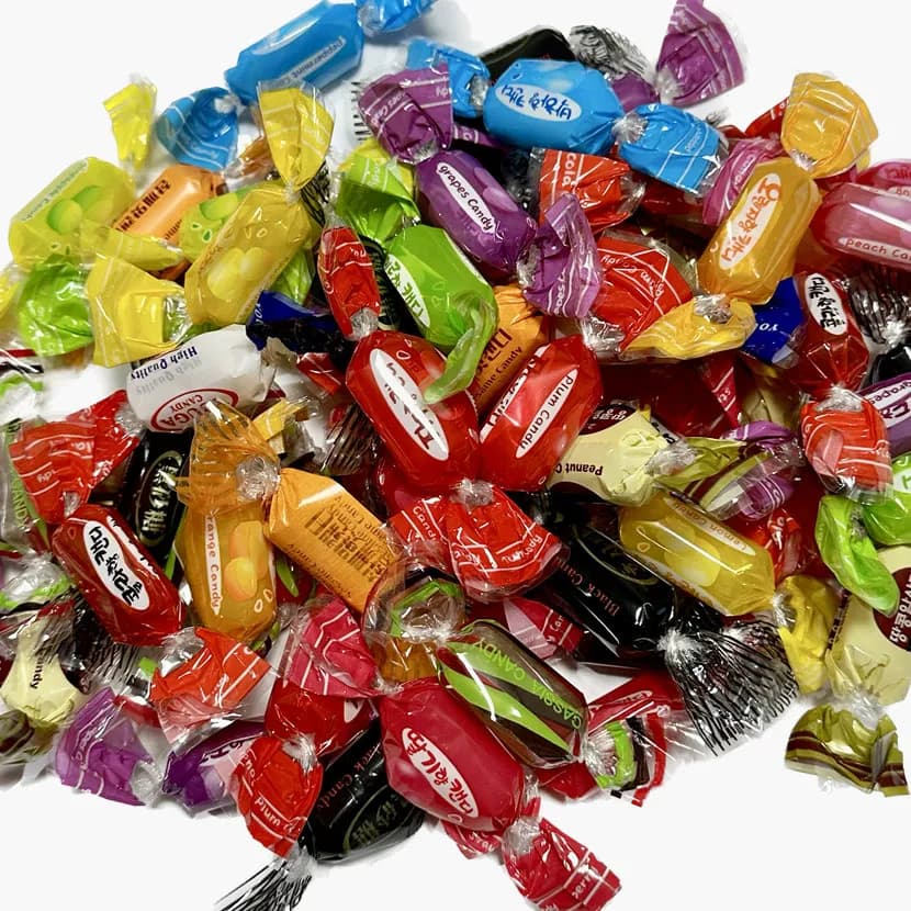 행사용 꽈베기형 종합 캔디 8g 70개