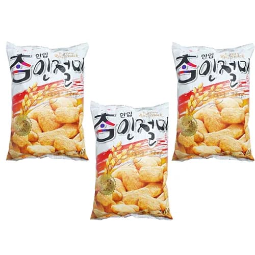 눈꽃콩가루 참인절미 스낵 204g x 3봉 랜덤 612g