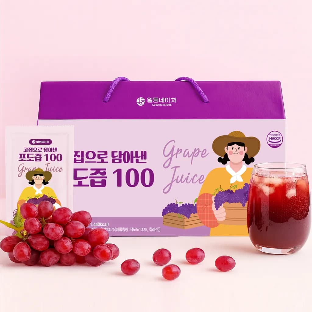 일등네이처 고집으로 담은 포도즙 100 70ml*30포 x 2박스 (업체별도 무료배송)