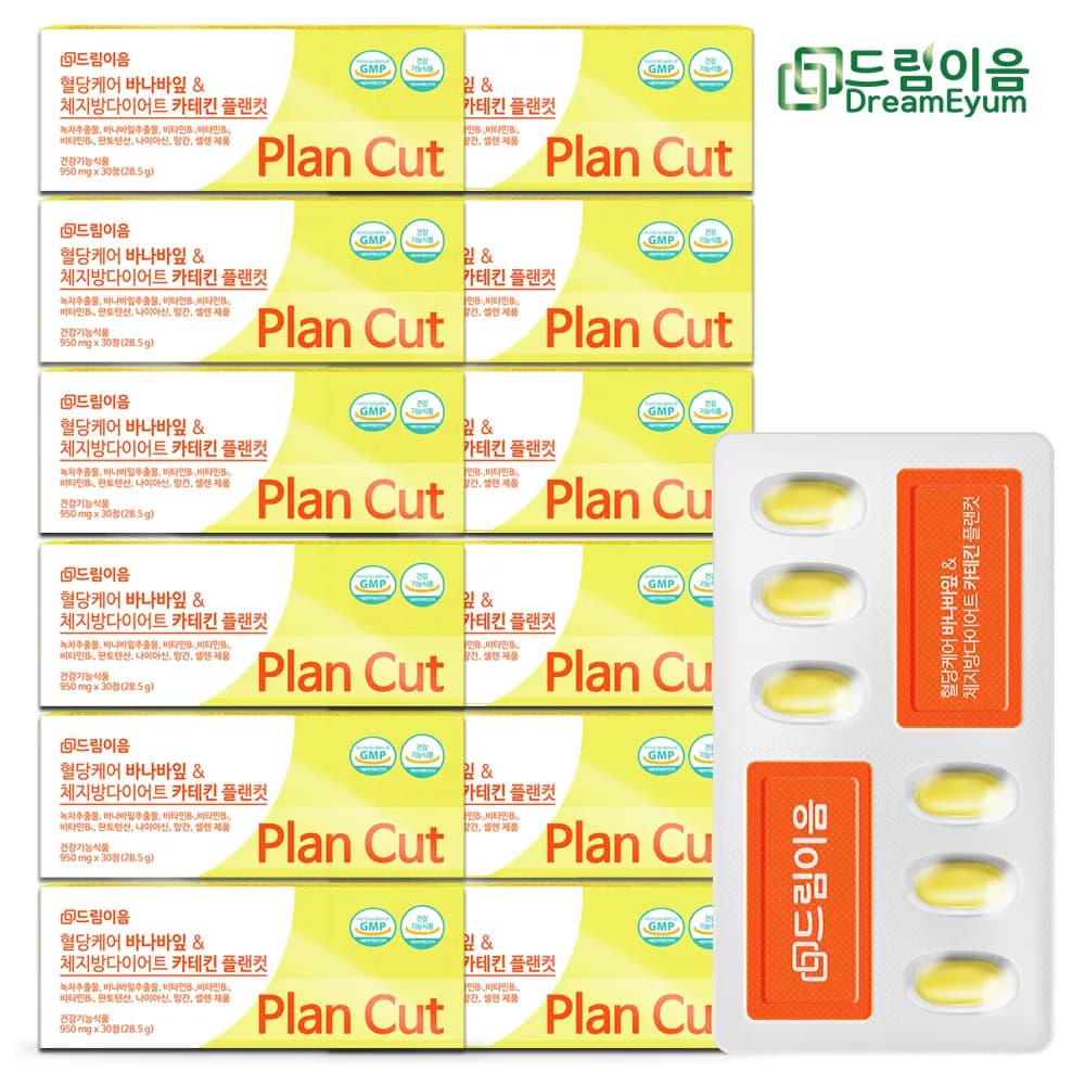 혈당케어 바나바잎 & 체지방 다이어트 카테킨 950mg*30정 x 12박스 (12개월분) (업체별도 무료배송)