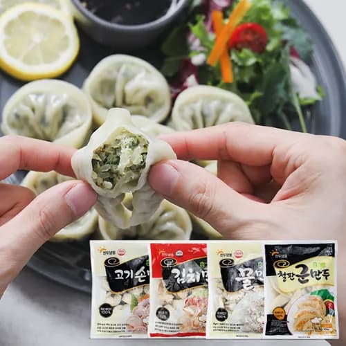 만두 4종 골라담기 (고기560g/김치640g/군만두600g/물만두600g) (업체별도 무료배송)