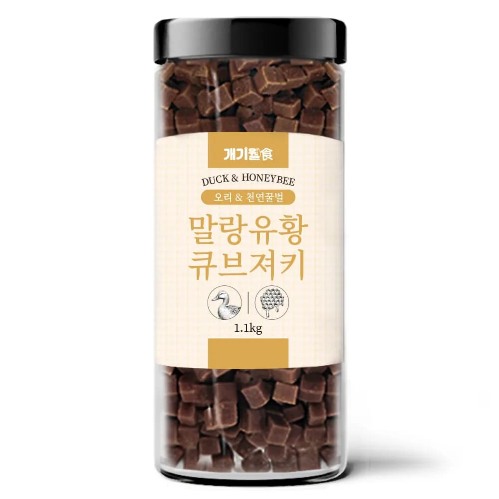 유황 큐브 져키 오리+천연벌꿀 1.1kg (업체별도 무료배송)