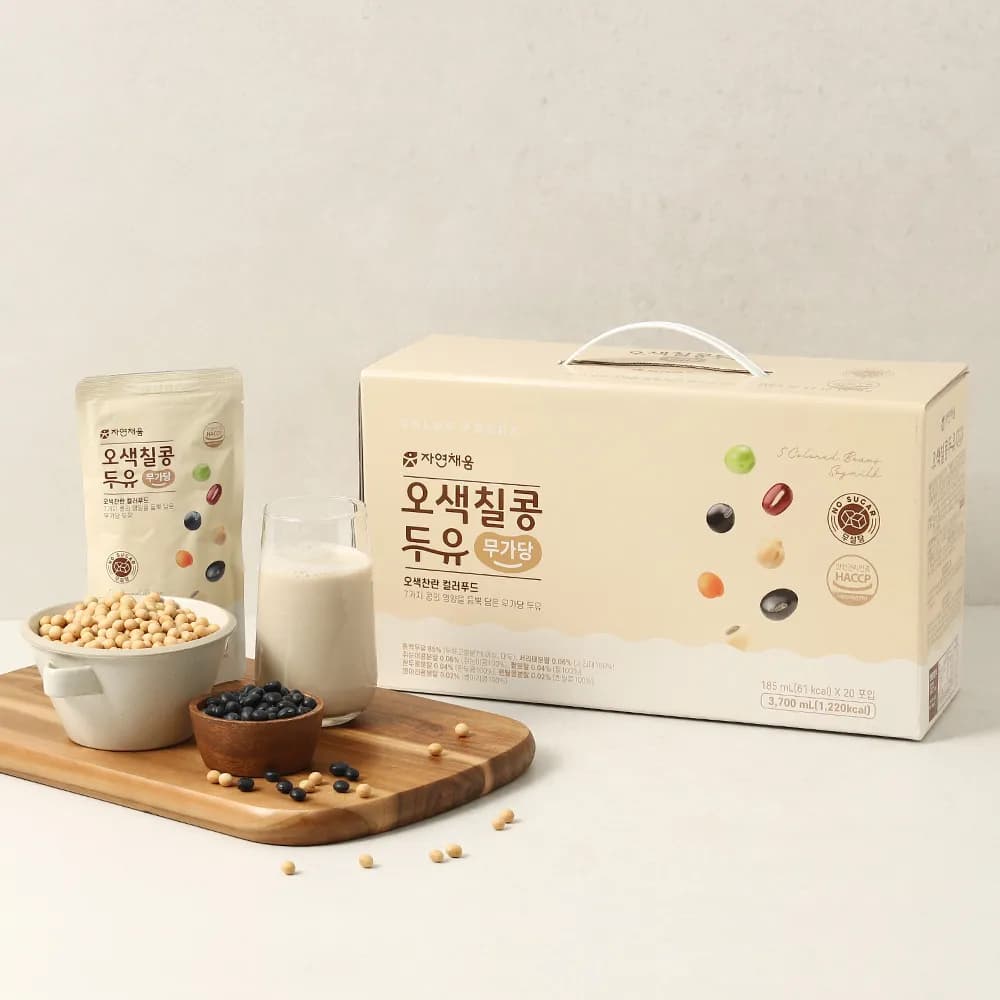오색칠콩두유 무가당/고칼슘 185ml*20팩 x 2박스 2종 택1 (업체별도 무료배송)