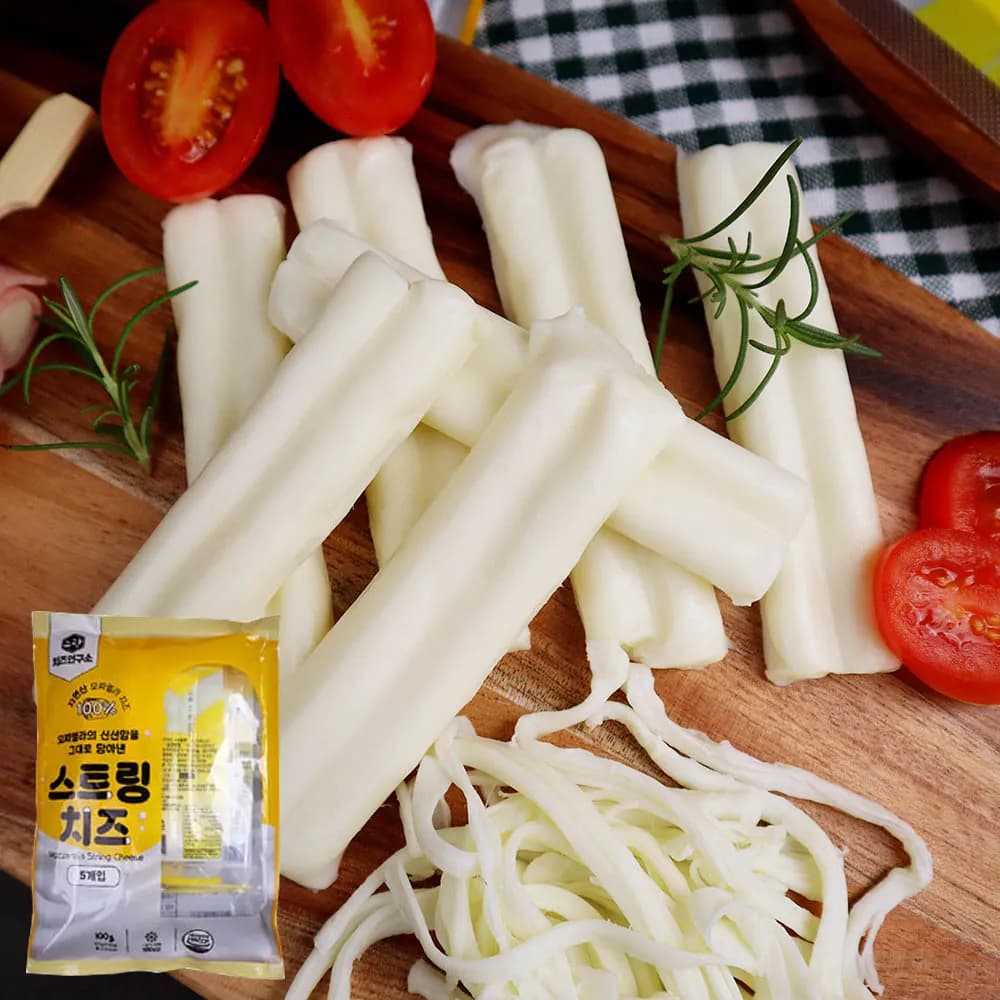 찢어먹는 자연산 모짜렐라 100% 스트링치즈 20g x 5입 구워먹는 모짜렐라 치즈 3