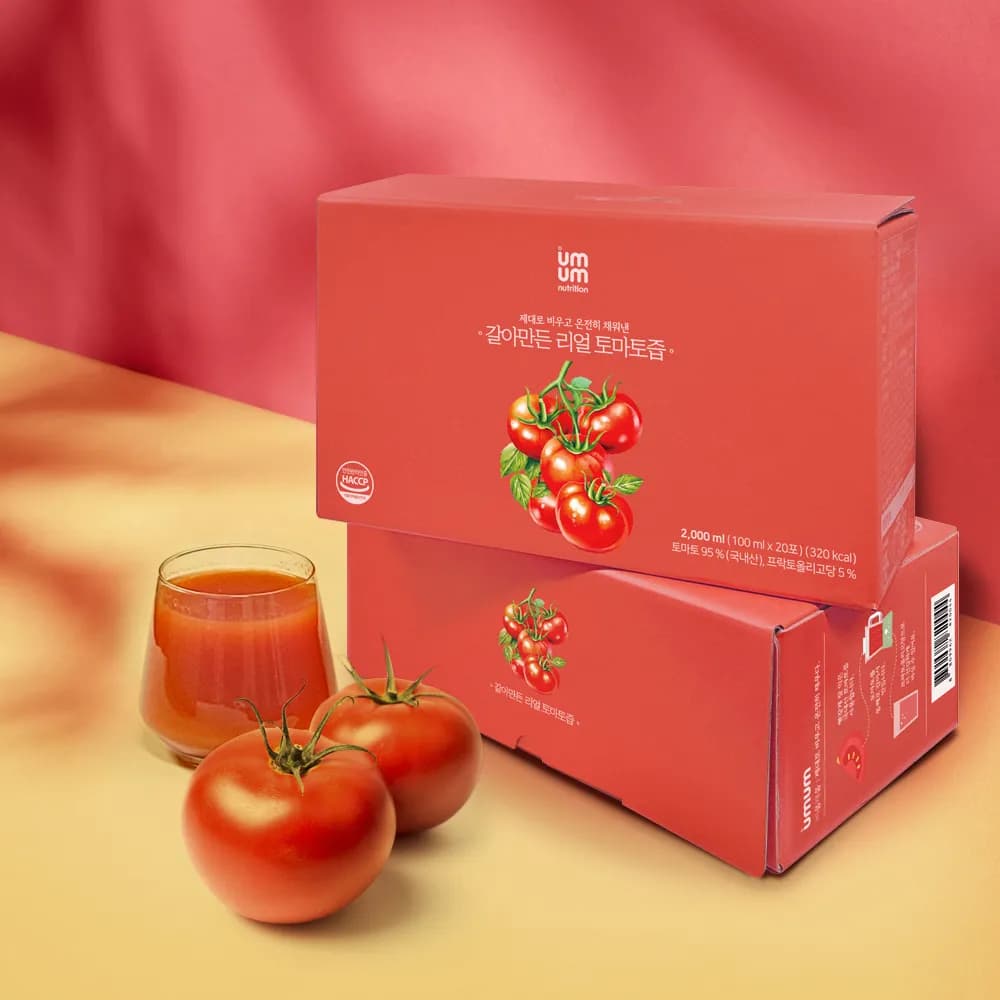 갈아만든 리얼 토마토즙 100ml*20포 (총40포) (업체별도 무료배송)