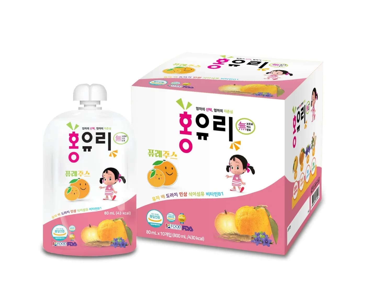 어린이 홍유리 퓨레주스 80ml*10포 (업체별도 무료배송)