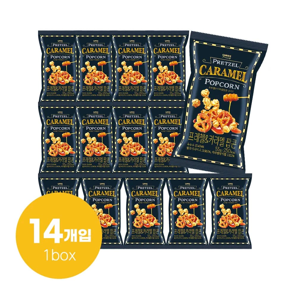 커널스 프리첼 & 카라멜 팝콘 55g x 14개 (업체별도 무료배송)