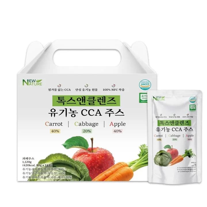톡스 앤 클렌즈 유기농 CCA주스 80g*14포 x 3박스 (업체별도 무료배송)