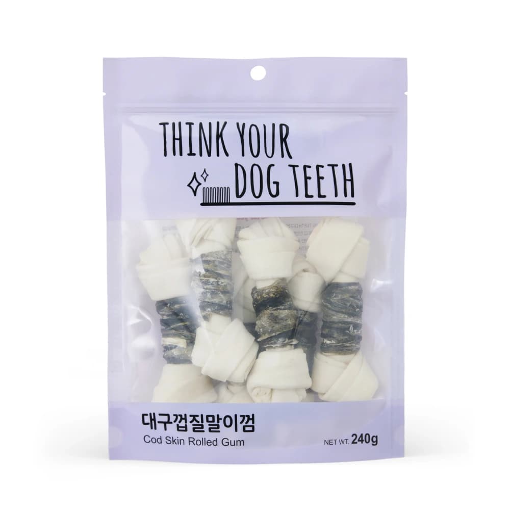 오래먹는 강아지 덴탈껌 대구껍질말이껌(6p) (2개이상 구매가능)(업체별도 무료배송)