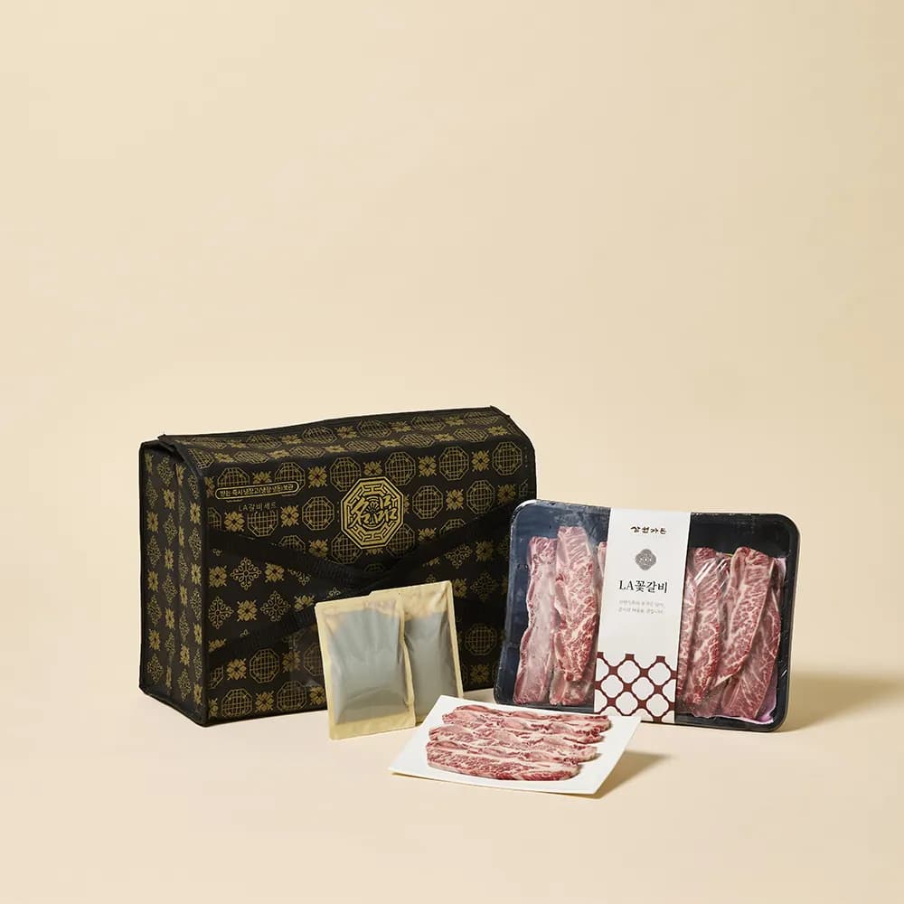 최상등급 프라임 LA 꽃갈비 2kg 선물 세트 + 소스증정 (업체별도 무료배송)