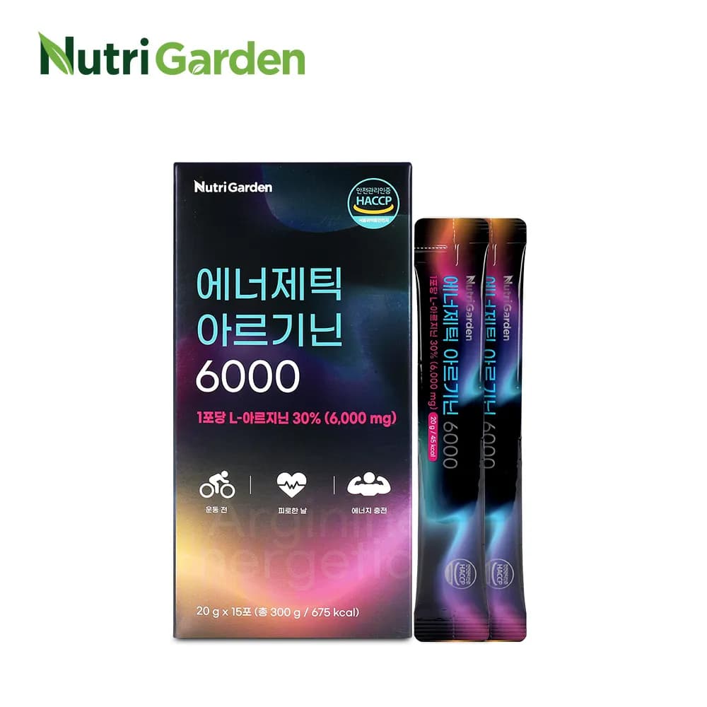 뉴트리가든 에너제틱 아르기닌 6000 20ml x 15포, 1개 (업체별도 무료배송)