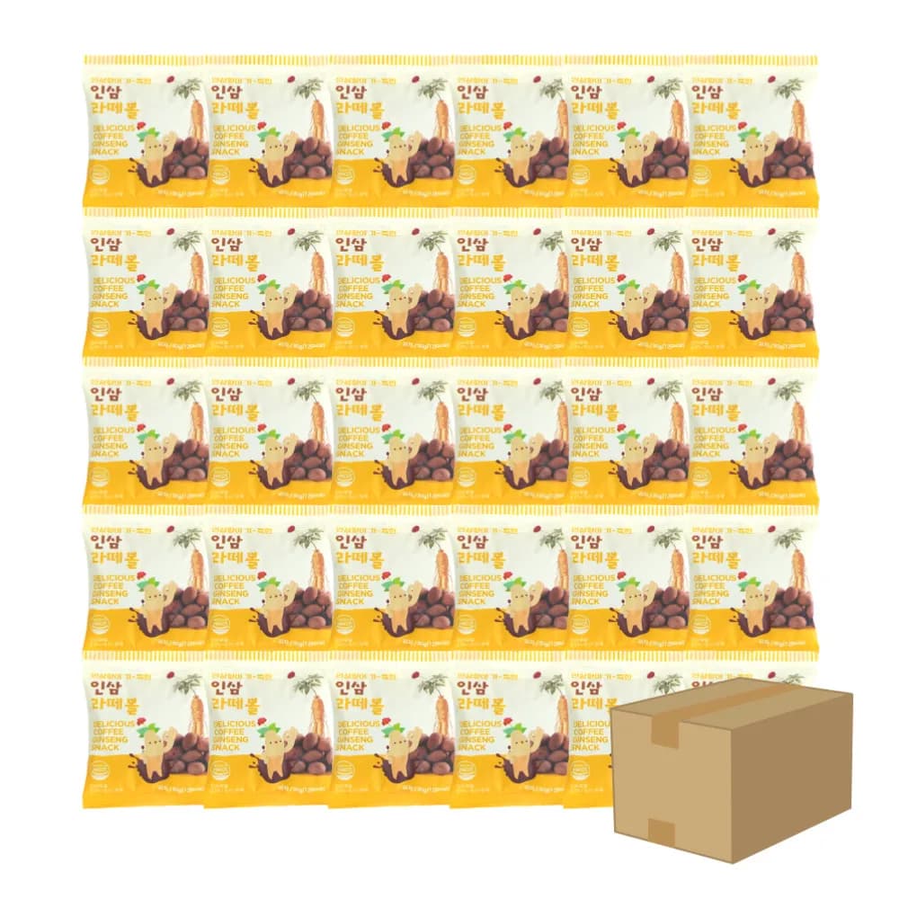 금산 인삼 과자 라떼볼 건강 영양 간식 30g x 50봉 (업체별도 무료배송)