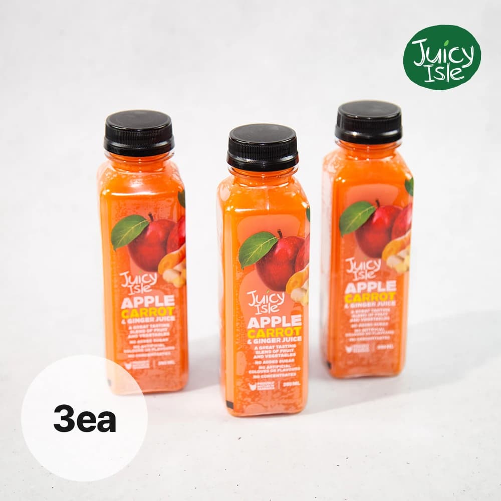 쥬시아일 애플,캐럿 주스 350ml x 3개 (업체별도 무료배송)