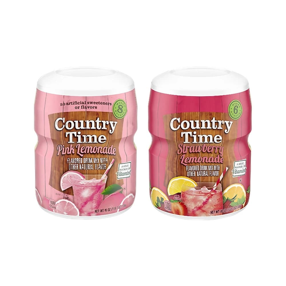 컨츄리타임 레모네이드 2종(핑크 538g/스트로베리 510g) 분말 믹스 (5개이상 구매가능) (업체별도 무료배송)