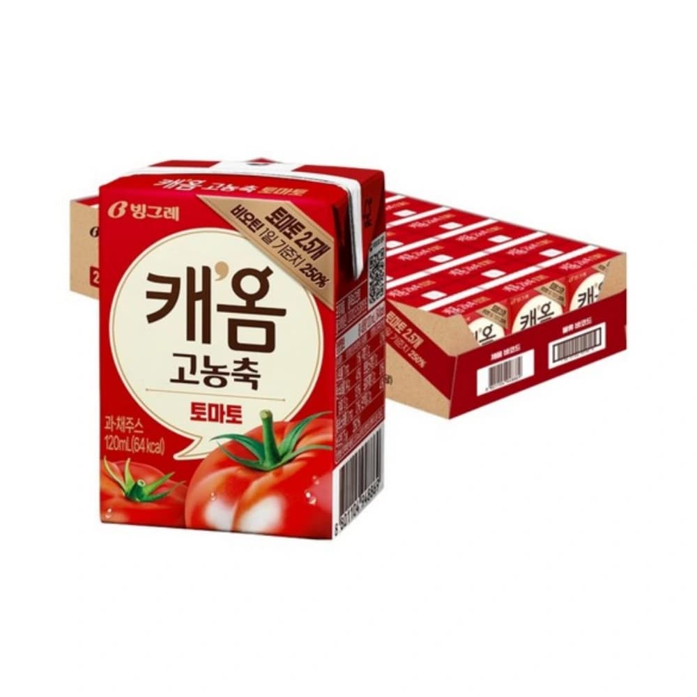 빙그레 따옴 캐옴 고농축 토마토 120ml 24개
