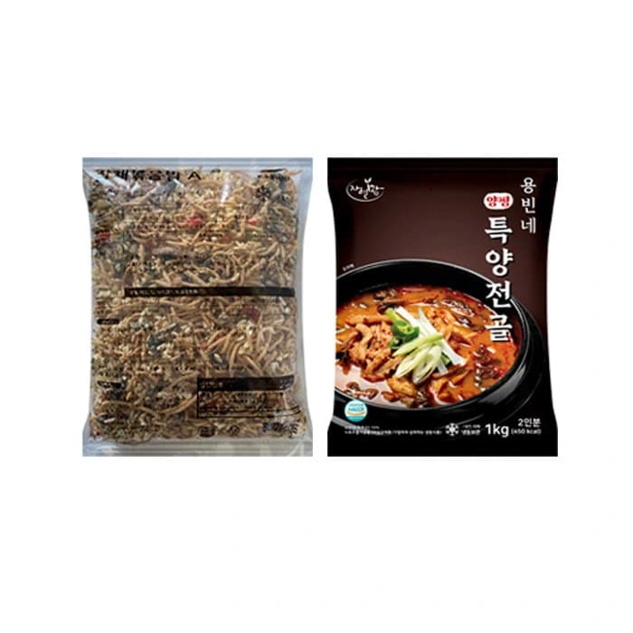 잡채 볶음밥 1kg x 5봉+자연맘 용빈네 특양전골 1kg x 1봉 (업체별도 무료배송)