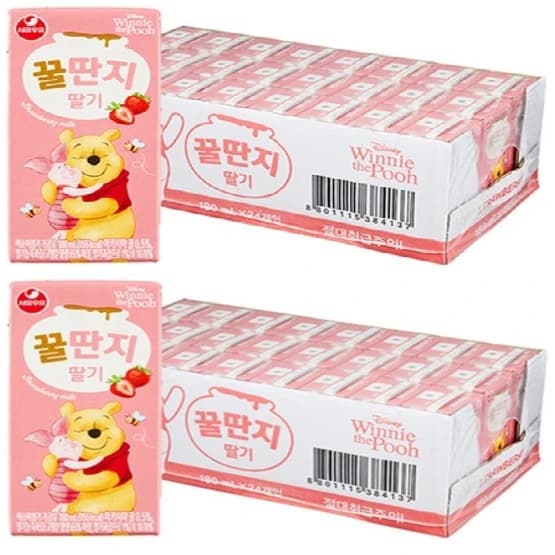 서울우유 딸기 꿀딴지 180ml 24개입