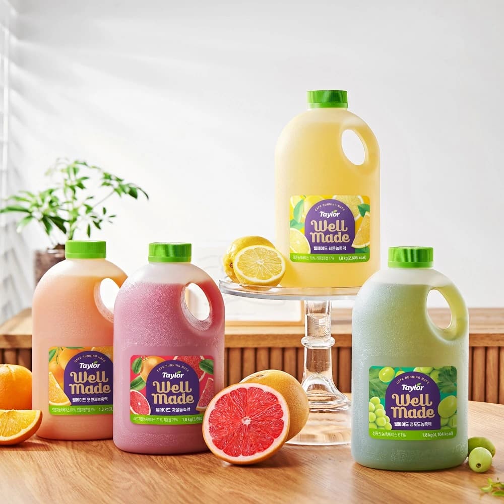 테일러 웰메이드 과일농축액 1.8kg (오렌지/망고/복숭아/핑크레몬) (업체별도 무료배송)