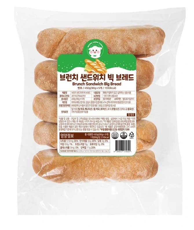 브런치 샌드위치 빅브레드 450g x 4봉 (업체별도 무료배송)