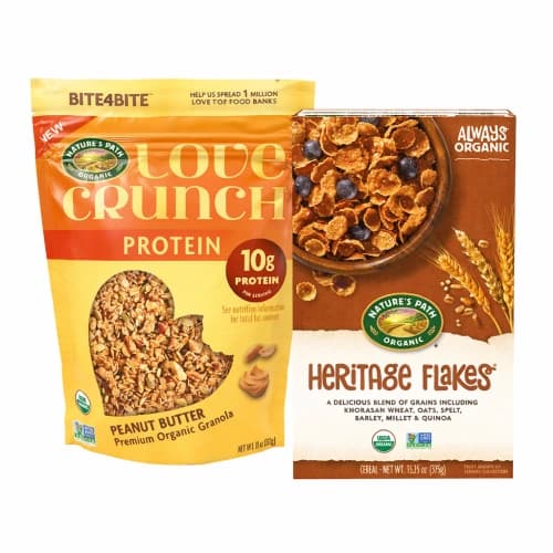 2종 (러브크런치 피넛버터 프로틴 312g/리티지 플레이크 375g ) 골라담기