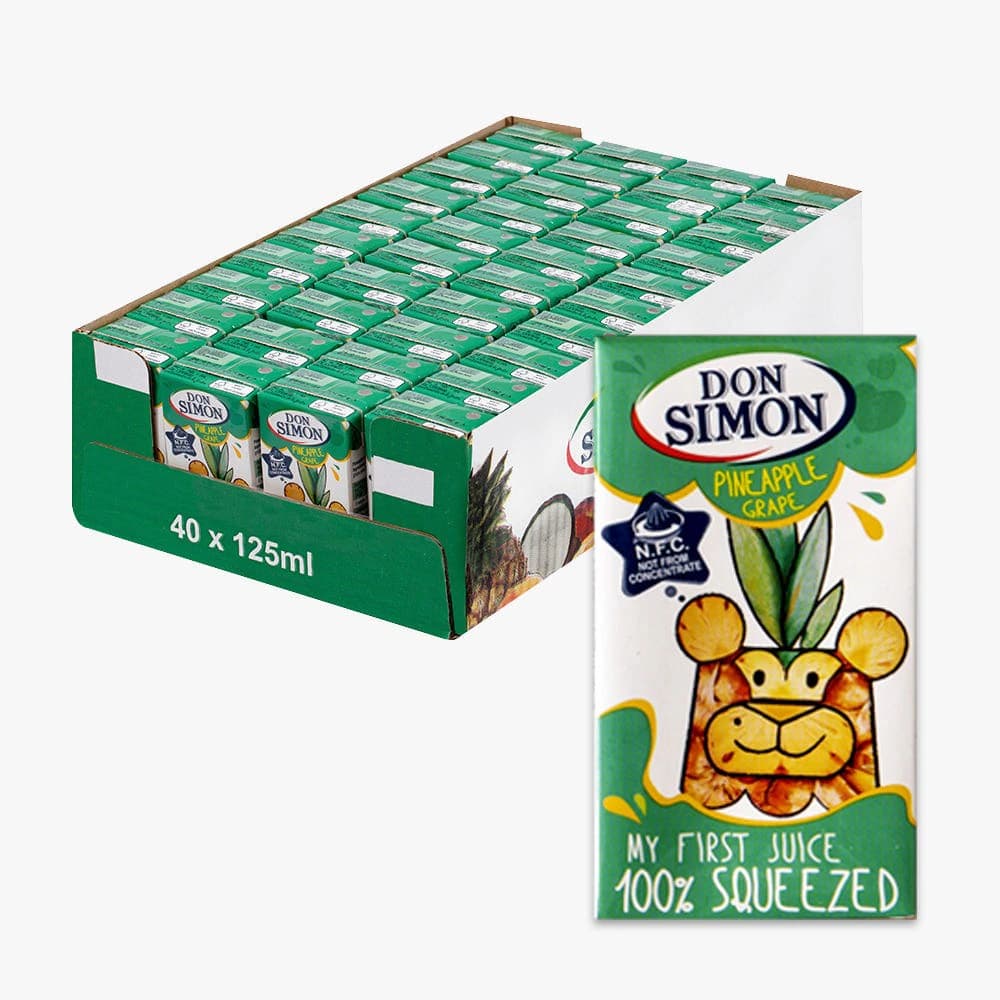 돈시몬 100% NFC 착즙주스 파인애플포도 125ml x 40개 (업체별도 무료배송)
