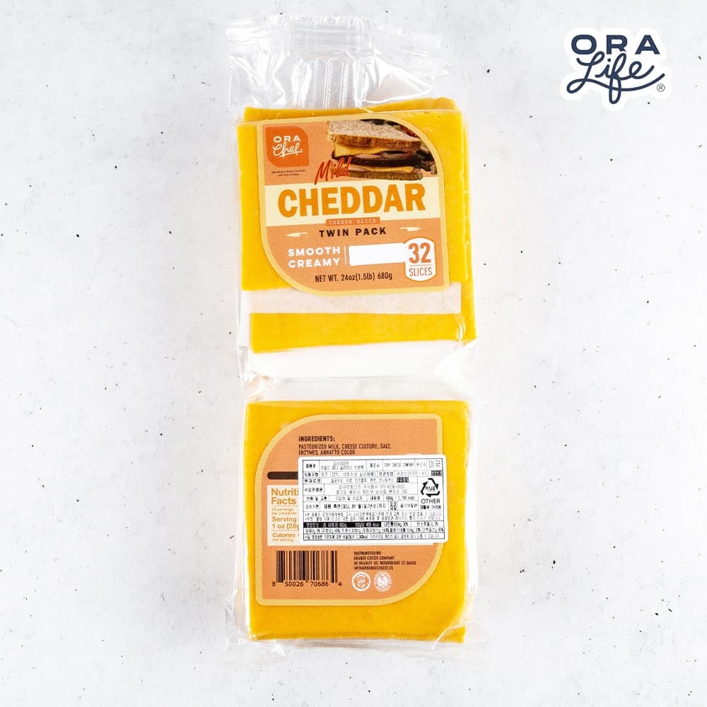 오라라이프 마일드체다 슬라이스 치즈 트윈팩 680g x 2개 (업체별도 무료배송)