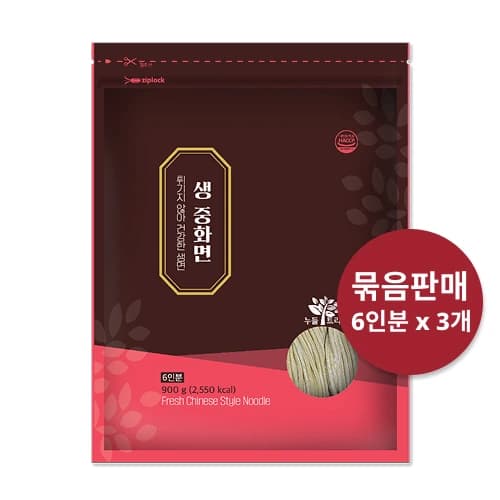 누들트리 생 중화면 사리 실온 넉넉한 6인분 x 3개 (업체별도 무료배송)
