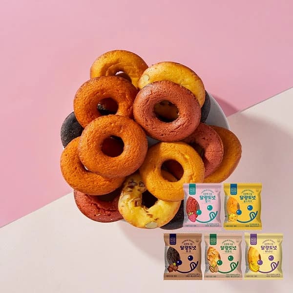 달광도넛 맛별세트/딸기 45g x 15개/30개 (업체별도 무료배송)